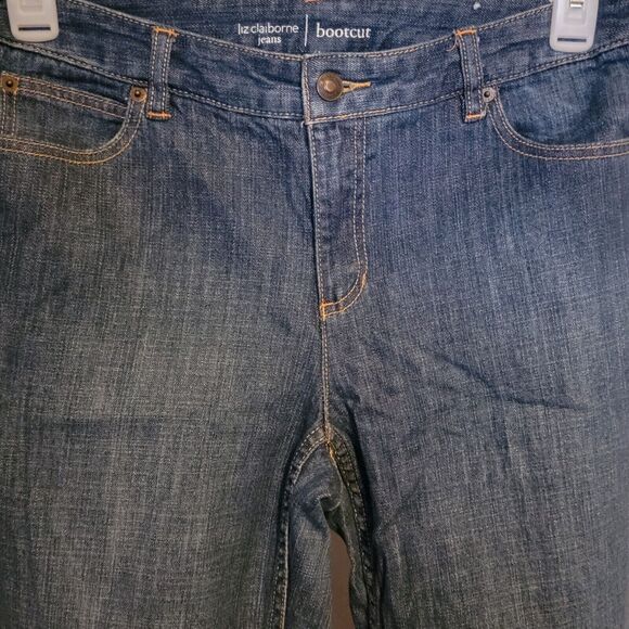 Liz Claiborne Women's Jeans Bootcut Dark Wash Size 10 Mid Rise - Picture 2 of 6